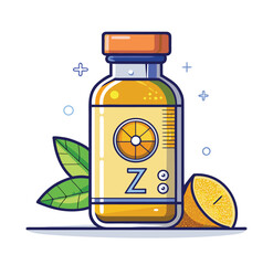 Brown medicine bottle with pills on a white background