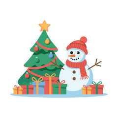 Festive Fun: Santa Claus, Snowman, and Christmas Joy Together