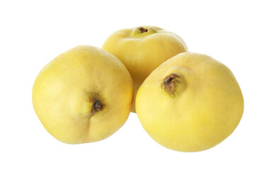 Fresh ripe quince fruits isolated on white