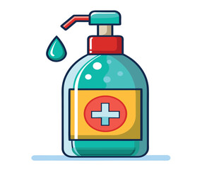 Hygiene and safety concept a dispenser of isopropyl alcohol-based liquid sanitizer with a drop falling, suggesting cleanliness and germ protection