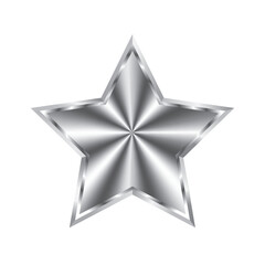 Fototapeta premium Silver color star design decorated on white background