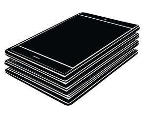 Stacked Tablets A Multilayered Technology Concept on White Background for Tech and Communication Needs