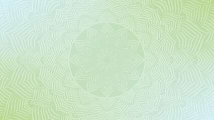 Round mandala on colorfull gradient background. Translucent mesh pattern in the form of a mandala. Mandala with floral patterns. Pastel Yoga template. Gradient background with round mandala