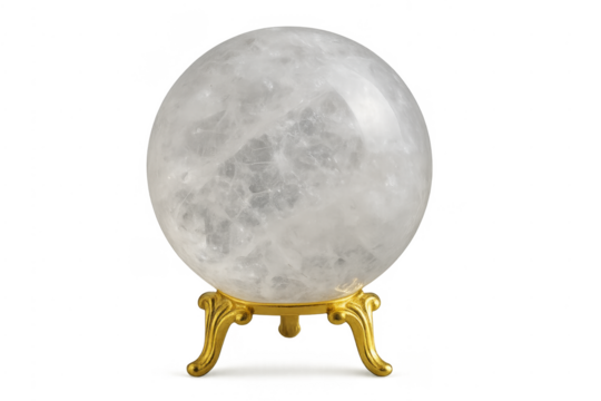 Crystal ball with quartz for fortune telling and divination