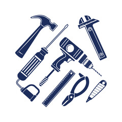 Set of construction and repair tools vector illustration