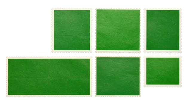 Green rectangular shapes of varying sizes with white borders arranged against a black background - Powered by Adobe