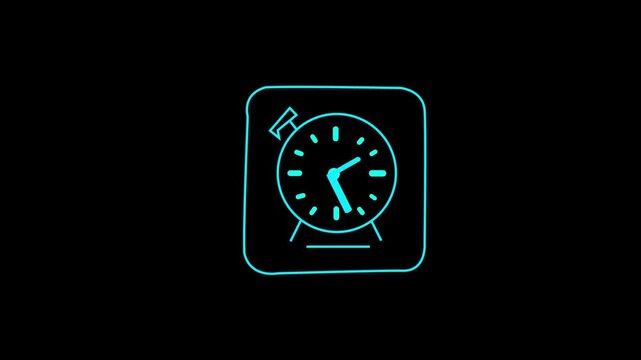 clock outline.  round and square watch for table and wall. Desktop classic timepieces collection.  Icon for timekeeping and punctuality with blue