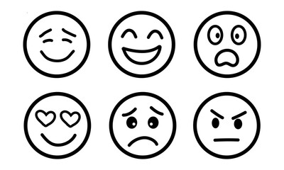 Set of funny Easter eggs with expressive cartoon faces