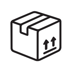 Illustration of a cardboard box with arrows isolated on white background