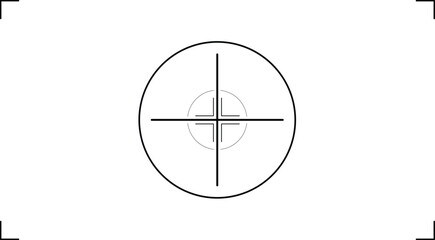 Minimal Target Crosshair Vector – Precision Aim Symbol and Focus Circle Design transparent background