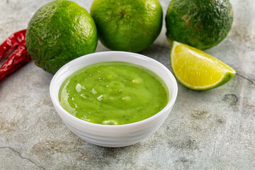 Lime green chili spicy sauce