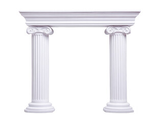 Obraz premium Classical column white pillar architectural element ornate capital fluted shaft ancient style decorative isolated symmetry elegant structure create timeless and sophisticated look