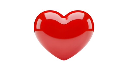 Fototapeta premium A glossy red heart isolated on transparent background, symbolizing love, passion, and affection, perfect for expressing heartfelt emotions and romantic sentiments in various designs