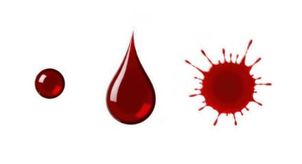 Blood drop isolated on transparent background