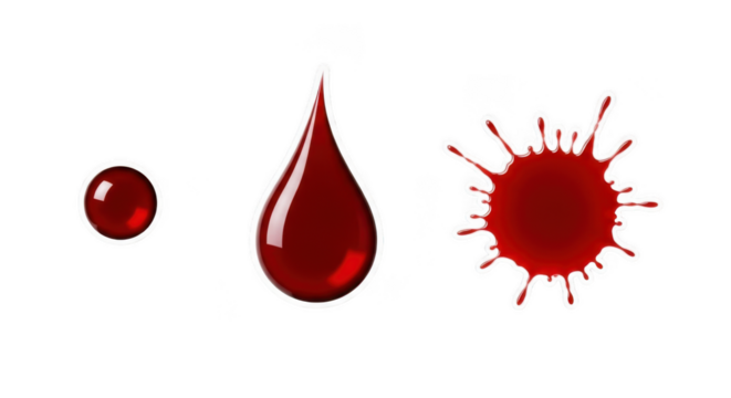 Blood drop isolated on transparent background - Powered by Adobe