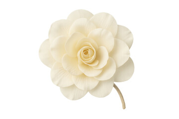 Fototapeta premium White artificial camellia flower with transparent background