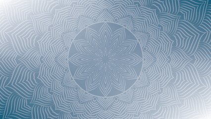 Round mandala on colorfull gradient background. Translucent mesh pattern in the form of a mandala. Mandala with floral patterns. Pastel Yoga template. Gradient background with round mandala