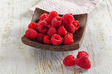 Ripe sweet juicy organic rasberry
