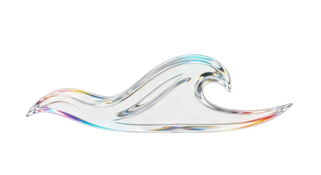 Stylized Water Wave Illustration with Subtle Color Accents.