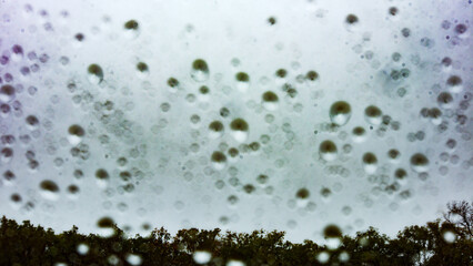 Gouttes d'eau sur une vitre