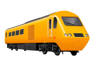 Yellow modern passenger train streamlined design isolated on transparency background transportation travel railway urban transit fast efficient contemporary clean no people visible