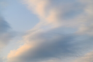 The Serene and Beautiful Cloud Patterns Creating an Enchanting Scene at Dusk and Evening Twilight