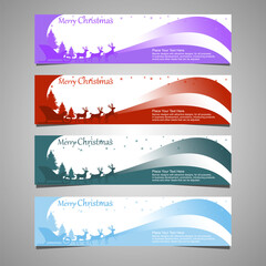 Christmas holiday background with sleigh and reindeer design. Modern holiday banner. Christmas greeting card.