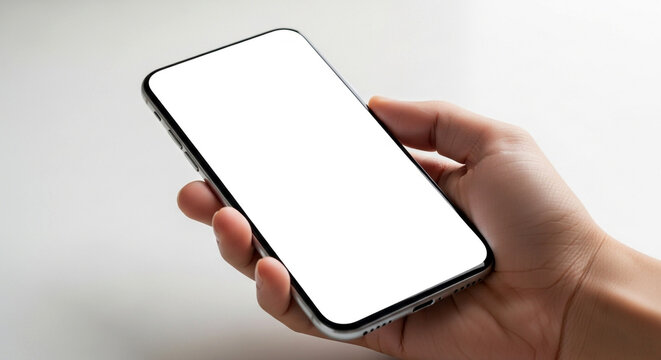 Showcase your app designs on a modern smartphone held in hand against a clean simple backdrop now