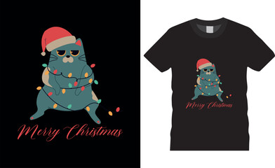 Merry Christmas Typography vector illustration t shirt design