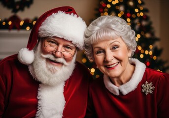 Santa And Mrs Claus Share A Warm Holiday Smile For Christmas