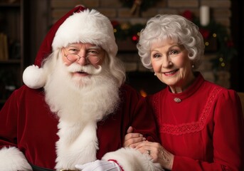 Obraz premium Santa And Mrs Claus Share A Warm Holiday Smile