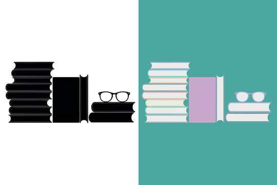 vector illustration of a stack of books