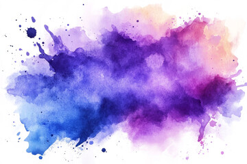 Fototapeta premium watercolor splash in purple and blue colors on a transparent background, 