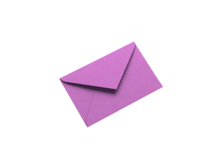 Purple envelope paper closed isolated blank invitation greeting message communication stationery elegant on transparency background