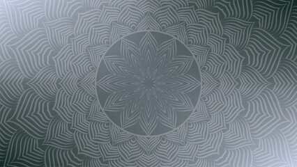 Round mandala on colorfull gradient background. Translucent mesh pattern in the form of a mandala. Mandala with floral patterns. Pastel Yoga template. Gradient background with round mandala