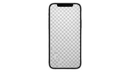 Modern smartphone mockup with transparent screen for app display or responsive web design presentation, isolated on a clean background.