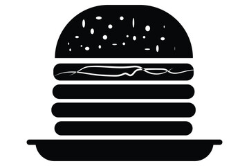 Delicious Hamburger Set: Dual Style Line Art & Pixel Burger Icons with Cheese, Lettuce, and Tomato – Fast Food & Street Food Illustration