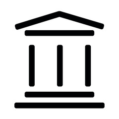Government building featuring classical architecture with columns and a pediment. Illustration vector