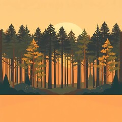 A natural template framework themed around the environment and forest, depicted with bright, vibrant colors, conveying a lively and energetic mood, with adorable, charming feature,Generative AI