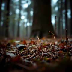 A natural template framework themed around the environment and forest, depicted with bright, vibrant colors, conveying a lively and energetic mood, with adorable, charming feature,Generative AI