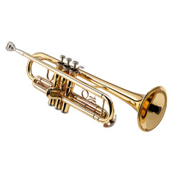 Fototapeta premium Shiny Brass Trumpet Resting on a Surface Ready for a Musical Performance at a Vibrant Event