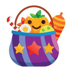 funny cartoon frog sitting on a fork and plate