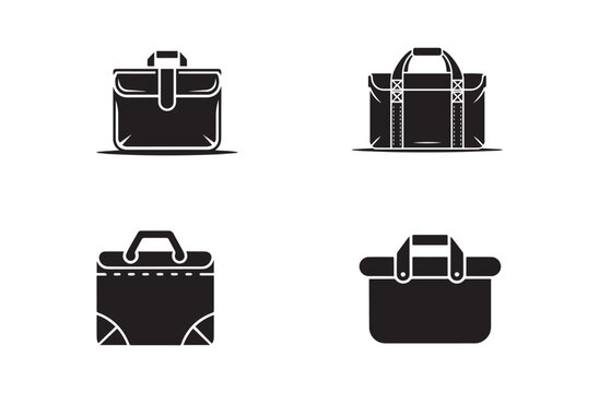 Office Bag Silhouette Vector Icon. Work, Briefcase, Business, Editable EPS.