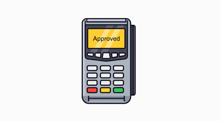 Approved Payment on Point of Sale Terminal - Secure Transaction Confirmation Illustration
