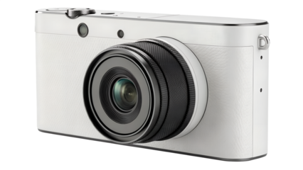 compact digital camera on transparent bg 