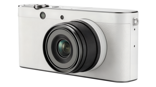 compact digital camera on transparent bg 