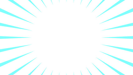 Obraz premium cyan and white comic burst background with blank space