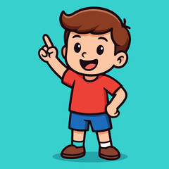 Cartoon vector drawing of a smiling boy character playing a fun sport, perfect for a kid or teenager illustration, art, or school project