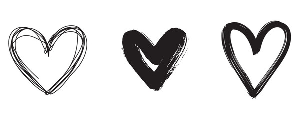 Hand drawn heart collection for Valentine's Day designs, social media graphics, and romantic projects needing a touch of authentic love