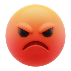 Fototapeta premium Bored emoji face isolated on transparent background